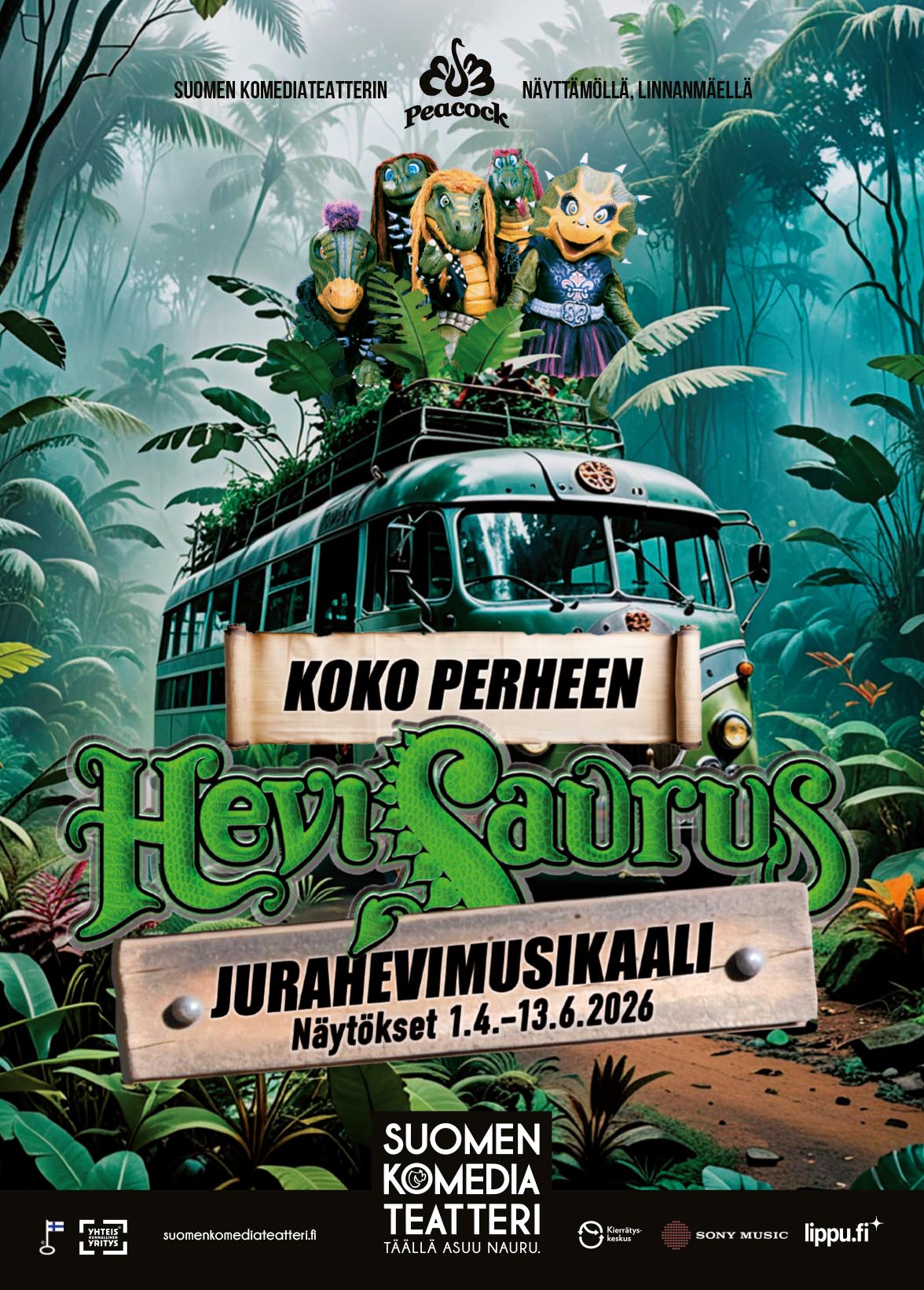Koko perheen Hevisaurus Jurahevimusikaali